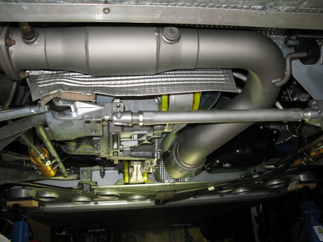 Engine build-up 2012: Ceramic coated bespoke (higher) Tullett Downpipe mounted