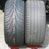 New and old rear tyre